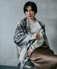 【SALE／30%OFF】LEPSIM 洗えるチェック柄ストール レプシィム ファッション雑貨 マフラー・ストール・ネックウォーマー オレンジ ブラウン ホワイト