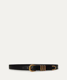 LAUREN RALPH LAUREN メタルキーパー レザー スキニー ベルト ラルフローレン ファッション雑貨 ベルト ブラック【送料無料】