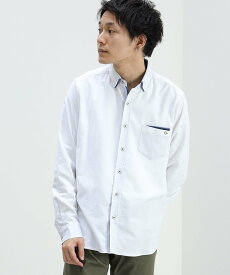 BEAMS HEART MEN BEAMS HEART / ダブルカラー ストレッチ オックスフォード ロングスリーブ シャツ ビームス ハート トップス シャツ・ブラウス ホワイト ブルー【送料無料】