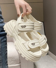 【SALE／30%OFF】miniministore 厚底ベルクロサンダル スポーツサンダル夏 ミニミニストア シューズ・靴 サンダル ホワイト ベージュ ブラック【送料無料】