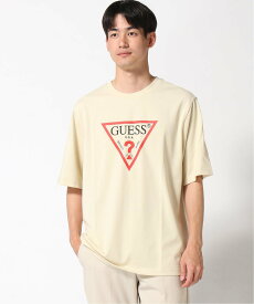 【SALE／40%OFF】GUESS GUESS ロゴTシャツ (M)Triangle Logo Tee ゲス トップス カットソー・Tシャツ グリーン ブラック ホワイト ベージュ