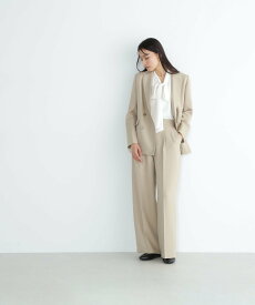 NATURAL BEAUTY BASIC シャークスキンSETUPシリーズ ワイドパンツ 24SS ナチュラルビューティベーシック パンツ その他のパンツ ベージュ ネイビー【送料無料】