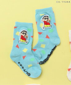 apres les cours WEB限定 クレヨンしんちゃんソックス エフオーオンラインストア 靴下・レッグウェア 靴下 ホワイト ピンク ブルー