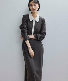 ADAM ET ROPE' FEMME 【WEB限定】ポロシャツワンピース アダムエロペ ワンピース・ドレス ワンピース ネイビー ブラック グレー【送料無料】