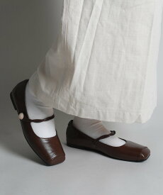【SALE／20%OFF】aimoha 【shoes365】藤のようなデザインのストラップスクエアトゥフラットシューズ アイモハ シューズ・靴 パンプス ホワイト ブラック ブラウン【送料無料】