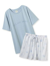 gelato pique 【接触冷感】モチーフ4柄ワンポイントTシャツ&ショートパンツセット ジェラートピケ インナー・ルームウェア その他のインナー・ルームウェア ネイビー ピンク【送料無料】