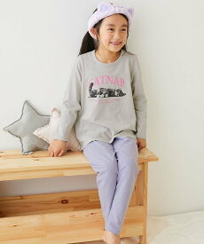 devirock 綿100% デビラボ ROOM ガールズ長袖パジャマ 子供服 キッズ 女の子 部屋着 綿 26SS デビロック インナー・ルームウェア パジャマ グレー ブルー