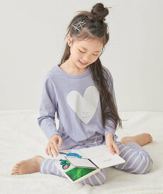 devirock 綿100% デビラボ ROOM ガールズ長袖パジャマ パジャマ ルームウェア 25AW デビロック インナー・ルームウェア パジャマ ブルー グレー