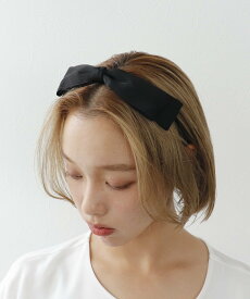 Three Four Time Three Four Time/トップリボンカチューシャ スリーフォータイム ヘアアクセサリー カチューシャ・ヘアバンド ベージュ ブラック