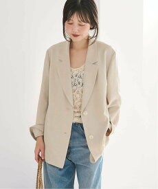 plage sandy linen 混 ジャケット プラージュ ジャケット・アウター テーラードジャケット・ブレザー ベージュ グレー【送料無料】
