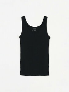 three dots Cotton rib 2*1 tank �X���[�h�b�c �g�b�v�X �m�[�X���[�u�E�^���N�g�b�v �u���b�N �z���C�g �u���[ �J�[�L�O���[���y���������z