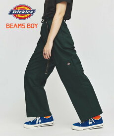 BEAMS BOY Dickies * BEAMS BOY / 別注 ワイド ダブルニー パンツ ビームス ウイメン パンツ その他のパンツ グリーン ベージュ ネイビー【送料無料】