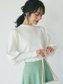 La boutique BonBon 【名品】ボリュームスリーブニット ラブティックボンボン トップス ニット ブルー ホワイト ネイビー ピンク グレー【送料無料】