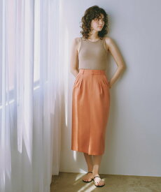 NANO universe メランジドライ ソフトコクーンスカート(セットアップ可) ナノユニバース スカート ミディアムスカート オレンジ ベージュ ネイビー【送料無料】