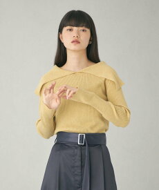 【SALE／50%OFF】EMMEL REFINES ＜EMMEL REFINES＞EM リブ エリツキ ニットプルオーバー & オフショルダー ユナイテッドアローズ アウトレット トップス ニット ベージュ イエロー【送料無料】