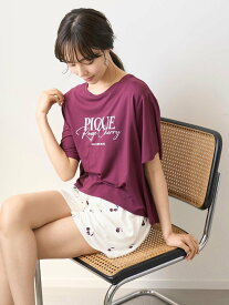 gelato pique 【接触冷感】ルージュチェリーレーヨンロゴTシャツ ジェラートピケ インナー・ルームウェア その他のインナー・ルームウェア ピンク【送料無料】