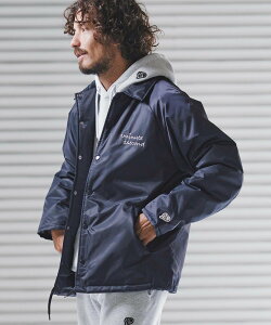 1minute 1second mj11159-back boa coach jacket with cursive embroidery �R�[�`�W���P�b�g �J���r�I �W���P�b�g�E�A�E�^�[ ���̑��̃W���P�b�g�E�A�E�^�[ �u���b�N �l�C�r�[�y���������z