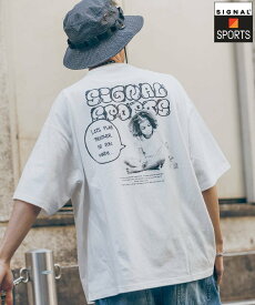 RAGEBLUE 【SIGNAL SPORTS】バックフォトプリント/クルーネックルーズTシャツ レイジブルー トップス カットソー・Tシャツ ホワイト ブラック ブルー【送料無料】