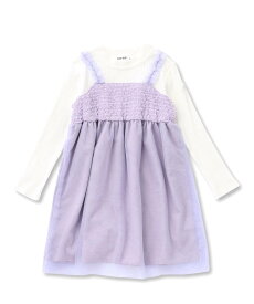 【SALE／50%OFF】SLAP SLIP くしゅくしゅチュールドッキングワンピース(80~140cm) ベベ オンライン ストア ワンピース・ドレス ワンピース ホワイト