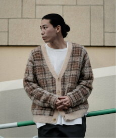 【SALE／30%OFF】417 EDIFICE 【JIEDA / ジエダ】MOHAIR CHECKED CARDIGAN フォーワンセブン エディフィス トップス カーディガン ネイビー ベージュ ピンク【送料無料】