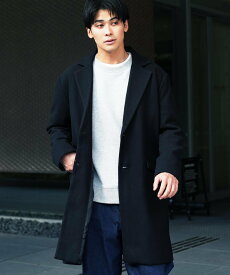 JIGGYS SHOP SELECT テックメルトン ロングコート チェスターコート ステンカラーコート 25AW ジギーズショップ ジャケット・アウター ステンカラーコート ブラック グレー ネイビー ベージュ ホワイト ブラウン【送料無料】