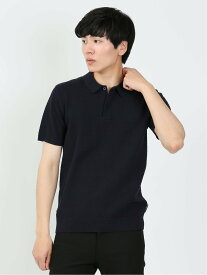 【SALE／50%OFF】TAKA-Q バスケットジャガード 半袖ポロ タカキュー トップス ポロシャツ ブラック ネイビー