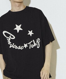 【SALE／50%OFF】CONVERSE TOKYO MENS FACE LOGO FRONT PRINT TEE コンバーストウキョウ トップス カットソー・Tシャツ ブラック ホワイト ベージュ【送料無料】