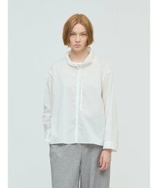 【SALE／10%OFF】mizuiro ind mizuiro ind ギャザースタンドカラーシャツ マーコート トップス シャツ・ブラウス ブラック ブルー ホワイト【送料無料】