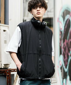 【SALE／10%OFF】Rocky Monroe 裏メッシュスタンドネック前開きナイロンベスト ロッキーモンロー トップス ベスト・ジレ ネイビー ブラック グレー カーキグリーン【送料無料】