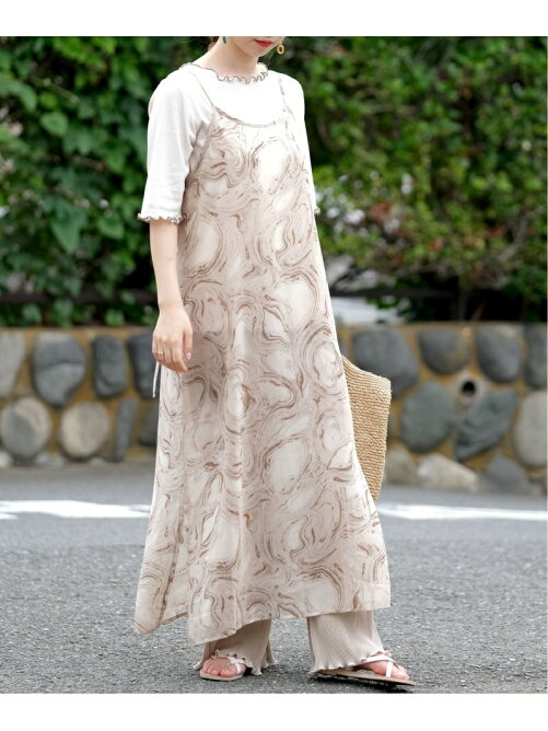 Andj メロウシアーリブトップス マーブル柄シフォンワンピース2点セット Rakuten Fashion 楽天ファッション 旧楽天 ブランドアベニュー 9058