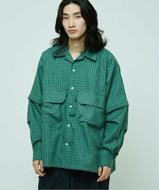 JOURNAL STANDARD DAIWA PIER39 /ダイワ ピア39 TECH SPORTS OPEN COLLAR SHIRTS L/S MINI PLAIDS ジャーナル スタンダード トップス シャツ・ブラウス ブルー【送料無料】