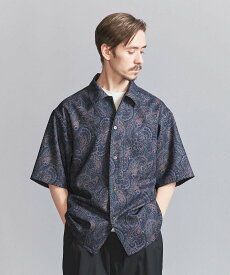 BEAUTY&YOUTH UNITED ARROWS ロンシャン ペイズリー キャンプカラー グランデシャツ ビューティー＆ユース　ユナイテッドアローズ トップス シャツ・ブラウス ネイビー グレー【送料無料】