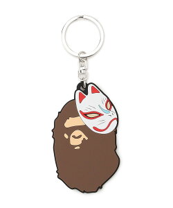 A BATHING APE JAPANESE FOX MASK RUBBER KEYCHAIN �A �x�C�V���O �G�C�v �t�@�b�V�����G�� �`���[���E�L�[�`�F�[�� �u���E��