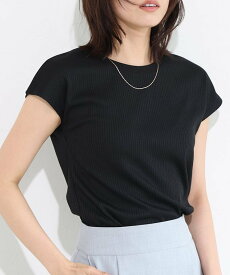 Pierrot 【キシリトール加工】フレンチスリーブリブカットソー ピエロ トップス カットソー・Tシャツ イエロー ブラック ホワイト ベージュ