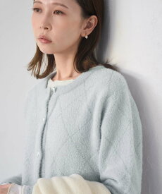 【SALE／20%OFF】ROPE' PICNIC ラメフェザーカーディガン ロペピクニック トップス カーディガン ネイビー ブラウン ベージュ ブルー【送料無料】