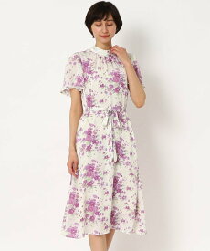 【SALE／50%OFF】LAURA ASHLEY 【洗える/同柄アイテムあり】アランデル柄 シフォンワンピース ローラ アシュレイ ワンピース・ドレス その他のワンピース・ドレス ホワイト ブルー【送料無料】