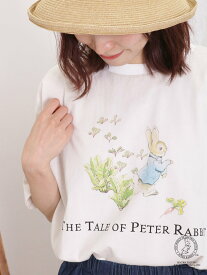 Samansa Mos2 【PETER RABBIT(TM)*Samansa Mos2】ピーターTシャツ サマンサモスモス トップス カットソー・Tシャツ ホワイト グリーン ベージュ