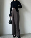Louere ダブルボタンラップパンツ
