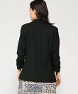 (W)スカルプテッド ストレッチ ルーシュスリーブ ブレザー