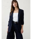(W)スカルプテッド ストレッチ ルーシュスリーブ ブレザー