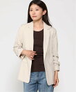 (W)スカルプテッド ストレッチ ルーシュスリーブ ブレザー