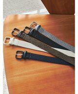 UNITED ARROWS green label relaxing レザー バックル ゴムメッシュ ベルト ユナイテッドアローズ グリー…