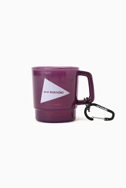 and wander and wander logo PP mug アンドワンダー スポーツ・アウトドア用品 アウトドア・レジャー・キャンプ用品 オレンジ ブラック イエロー ベージュ ホワイト パープル ブルー
