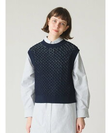 MidiUmi MidiUmi メッシュニットベスト マーコート トップス ベスト・ジレ グリーン ネイビー ホワイト【送料無料】