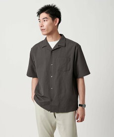 UNITED ARROWS green label relaxing 【WEB限定】JUST fit サッカー オープンカラー 半袖 シャツ ユナイテッドアローズ グリーンレーベルリラクシング トップス シャツ・ブラウス グレー ネイビー【送料無料】