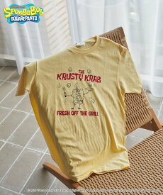 【SALE／40%OFF】coen 【SpongeBob / スポンジ・ボブ 別注】グラフィックプリントUNI-Tシャツ コーエン トップス カットソー・Tシャツ ホワイト グレー イエロー ピンク