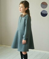 組曲 KIDS 【110-140cm】チェックカラーワンピース クミキョク ワンピース・ドレス ワンピース ネイビー …