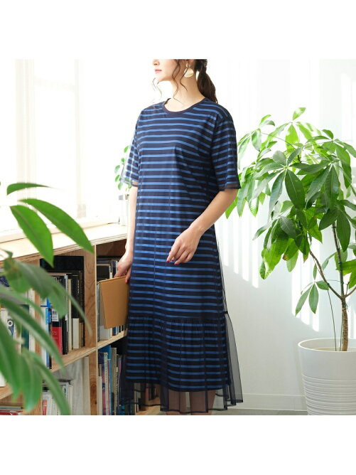Pisano ボーダー チュールレイヤードワンピース Rakuten Fashion 楽天ファッション 旧楽天ブランドアベニュー Cg8063