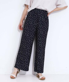 SHOO・LA・RUE 【S-LL/ひんやり/選べる2柄】大人のリラックスコーデに プリント柄パンツ シューラルー パンツ その他のパンツ グレー ネイビー ブラック
