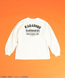 【SALE／30%OFF】Green Parks ハイキュー!! モノクロプリント烏野長袖Tシャツ グリーンパークス トップス カットソー・Tシャツ ブラック ホワイト